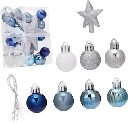 Ciieeo Christmas Ball Pendant Gold Xmas Tree Decorations Mini Baubles Blue Silver Decorative Balls