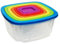BH | 7 in 1 Square Food Storage Containers | BPA Free | Set of 7 PCS | with Rainbow Lids | Space Saving Nesting Design |Microwave Freezer & Dishwasher Safe - by Best House