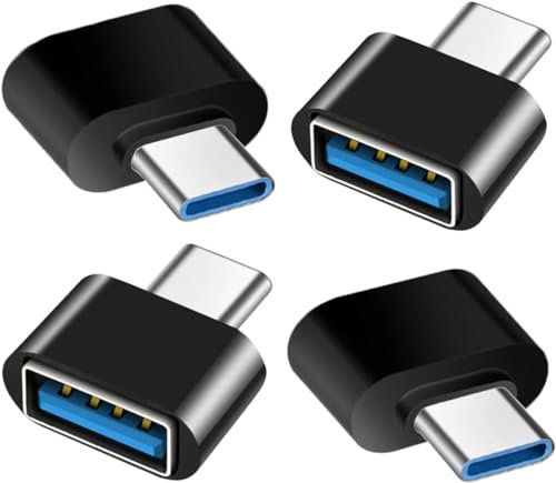 EFtronic USB C auf USB Adapter 4 Stück, USB C zu USB 3.0 OTG Adapter USB Buchse auf USB-C Stecker Kompatibel mit MacBook Pro, Samsung Galaxy, Typ-C Handy, Tablets und Mehr (Schwarz)