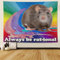 HAPPBIRTH Funny Mouse Tapestry Meme Poster Always Be Rational With Radiant Mouse Slogan Banner For College Dorm Bedroom Decor 40x30