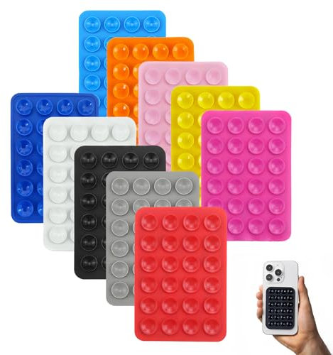 LHOEST 10 Stück Handyhalterung Saugnapf Handy, rutschfest Selbstklebende Silikon Saugnäpfe für Handy Noppen Halter Rückseite Halterung, Noppen HandyhüLle Influencer Zubehör für Alle Handy-Modelle