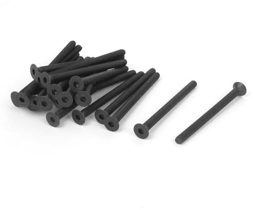 TA-VIGOR 20Pcs Hex Socket Countersunk Head Screw Bolts, M3 x 40mm Alloy Steel Flat Head Socket Cap Screws Bolts Fasteners for Bicycle Motorcycle Repair, Machinery, Household Appliances, Black