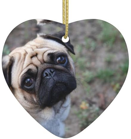 Mops Hund Weihnachten Keramik Liebe Anhänger Weihnachtsschmuck Hängende Baumschmuck Home Decor