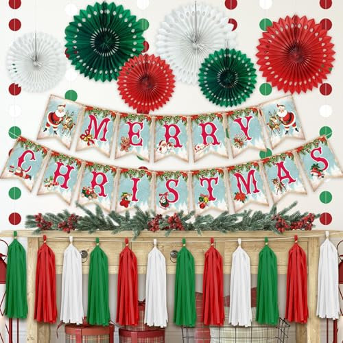 Weihnachtsdeko Set, Wiederverwendbare Weihnachtsdeko, Weihnachten Deko, Weihnachtsdekoration Party Banner Set, Weihnachten hängende Dekoration, Weihnachten Papier Dekorationen für Weihnachten