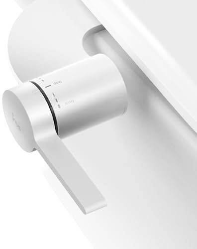 INUS Attacco per bidet a doppio ugello per sedile WC esistente, sottile, non elettrico, attacco per bidet con controllo facile da tenere in mano, bianco