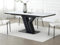 Vente-unique-Esstisch ausziehbar - 6 bis 8 Personen - Keramik, MDF & Metall - Marmor-Optik Weiß & Schwarz - MERIANI