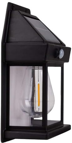 Wandleuchte Solarleuchte Laterne LED Außenleuchte Bewegungsmelder schwarz H 17cm