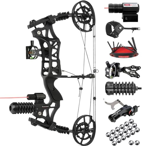 ZSHJGJR Compoundbogen Set Dual-Use Compound Bogen für Pfeile & Stahlkugeln - Sportbogen Compoundbogen für Jagd & Training/Pfeil und Bogen Set mit Zubehör/Rechts- oder Linkshänder Bogen