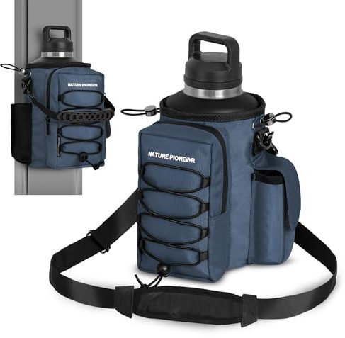 NATURE PIONEOR Magnetic Gym Bag for Men - Magnet Water Bottle Holder with Shoulder Strap,Phone Pockets for Walking,Travel