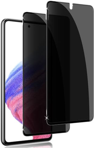 Holilo Pour Samsung Galaxy A53 5G/A52 5G/A52S 5G/A52 4G Anti-Espion Verre Trempé 2 Pièces, 9H Dureté Privacy Verre Trempé Membrane Anti-Spy Protection D'écran Anti-Peeping Anti Rayures Film Protection