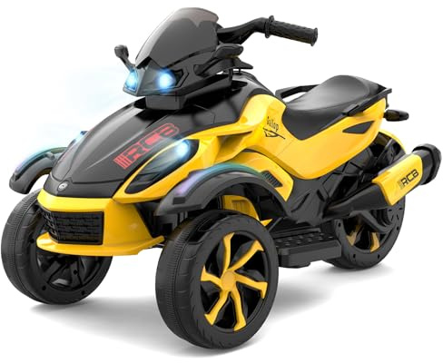 RCB 12V Electric Motorbike Kids, Ride on Motorcycle with 2 Motors, 4km/h Speed, LED Lights, USB, Multi-Types of Music for Early Education, the Best Kids Motorbike Electric for 3-8 Years