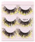 JAYIOLA Ensemble de 3 Paires de Faux Cils Lumineux, Cils Colorés étincelants pour Soirée Festive, JAUNE