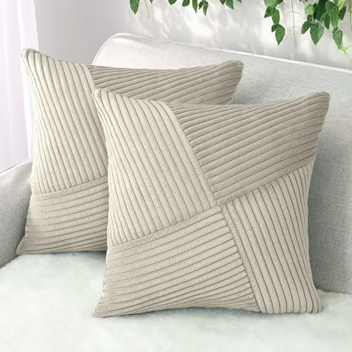 Amilian Kissenbezüge 2er Set 40x40 cm – Kissenhüllen mit Reißverschlus – Kissen Bezug für Sofa, Zierkissen & Dekokissen – pflegeleicht & modern - Tauglanz