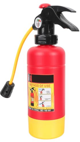 Estintore Giocattolo Mini Rosso in Plastica per Ragazzo Ragazza | Spara Acqua, Pompa a Leva per Creare Pressione, per Gioco in Spiaggia e Gare Estive