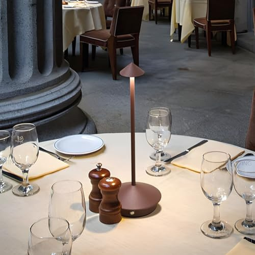 Lampe de table LED, lampe de bureau portable tactile à intensité variable, alimentée par batterie rechargeable, en aluminium pour une utilisation en intérieur et en extérieur, idéale pour les