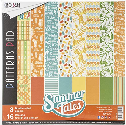 CIAO BELLA PAPER CBT022 Tafel-Pack, 30,5 cm, Sommer-Geschichten, 8 Designs/1 Stück, Einheitsgröße