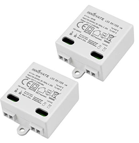 INNOVATE LED transformateur mini 0-10W | 12V CC convertisseur de tension basse | petit Transfo LED 50/60Hz | 230V CA convertisseur 12V CC | LED Driver 12V DC | Alimentation pour ruban LED et lampe LED