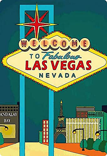 Blechschild 20x30cm gewölbt Welcom to fabulous Las Vegas Nevada Urlaub Deko Geschenk Schild