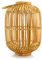 BOURGH Laterne Bambus NISSORIA - Natur Holz Windlicht, Hellbraun, 44 cm hoch, mit Henkel, Kerzenhalter Windlicht Glas - Geeignet als Balkon Deko und für Garten, Terrasse und Wohnung
