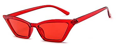TECH-LINE-DIRECT Red Small Cat Eye Sunglasses Vintage Square Shade Women Eyewear