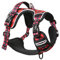 HEELE Hundegeschirr ohne Zug, Brustgeschirr für kleine Hund, einstellbares reflektierendes Hunde Geschirr, atmungsaktive Hundegeschirre mit gepolstertem Griff, No-Pull Dog Harness, Schwarz-Rot, S