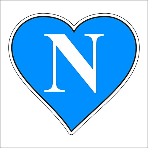 AMA shop Aufkleber Herz Napoli aus PVC für Wandaufkleber Auto Motorrad Wohnmobil