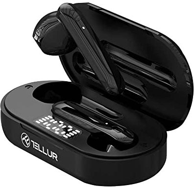 TELLUR Flip Bluetooth Kopfhörer mit Ladebox, BT 5.0, Touch-Steuerung für Musik und Anrufe, HD Hi-Fi-Sound, 13mm Treiber mit Bass Boost, Geringes Gewicht von 4 Gramm, USB-C, Kabel inklusive