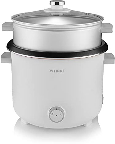 Vitinni Multikocher, Dampffunktion, Schnellkochtopf, Slow Cooker, Fassungsvermögen, Schongaren, Abnehmbarer Topf mit Antihaftbeschichtung, 2,2L, 900W