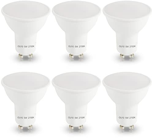 Eco.Luma GU10 LED Lampen 5W 380LM Warmweiß 2700K Leuchtmittel Glühbirnen, Ersatz für 50W Halogenlampen, 120 ° Abstrahlwinkel LED GU10 Energiesparlampe, AC 220V-240V Nicht Dimmbar, 6er Pack
