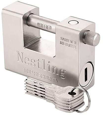 Cadenas Exterieur Ultra Robuste - Nestling® sécurité cadenas clé,Imperméable et anticorrosion,5 Clés,1.1KG,Convient aux conteneurs, entrepôts, motos, etc.(94mm)