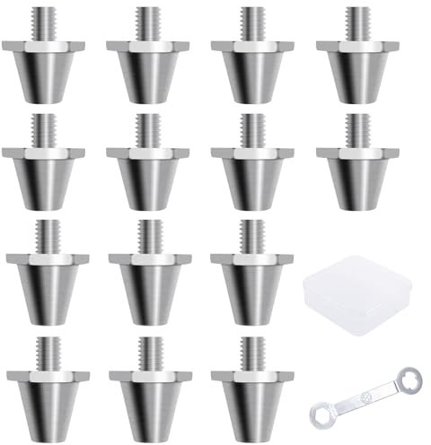 Artanchao Tacos de Aluminio para Botas de Fútbol, Repuesto M6 11 mm/13 mm/15 mm, 100 % Aluminio, Incluye Llave, Compatible Nike, Puma