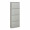 VEEHAUS Schuhregal Schmal Metall Schuhschrank Hoch Schuhkipper mit Magnetische Abdeckung Metall Montiert Schuhschrank Schmal und Wandmontage (Grau, 4 Klappen)