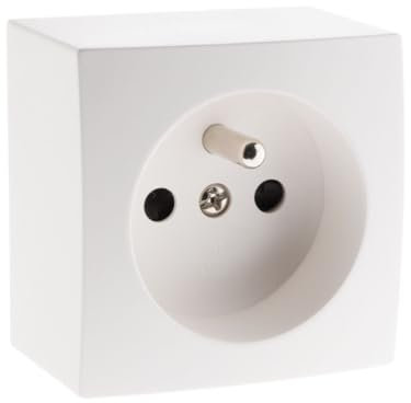 Prise 16A 2P+T simple en saillie - Blanc - Presto - Zenitech