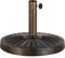 Abician Pied de Parasol Rond Socle de Parasol en Résine Aspect Métallique Style Vintage Accessoire d’extérieur pour Terrasse Piscine Patio Jardin Restaurant Bronz 46x46x33.8 cm