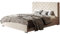 AlpiMeble Polsterbett Sevilla mit Kopfteil, 120x200 cm, Doppelbett mit Bettkasten und Lattenrost aus Holz, Velourstoff Beige