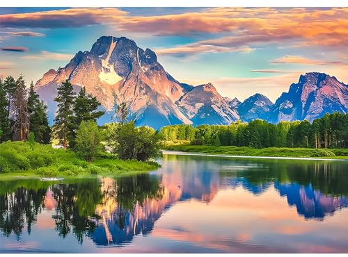 DAERLE Diamond Painting Berg, Diamant Painting Bilder See, Landschaft Diamond Painting Bilder Diamant Bilder Kinder Erwachsene DIY Cross Stickerei Malerei Kits Wand Dekor 40x30cm
