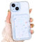 NITITOP Compatible for iPhone 15 Case Clear with Card Holder, Cute Heart Pattern Love Design for Women Girl, Protective Soft TPU Shock-absorbing Wallet Case for iPhone 15 - Colourful Heart