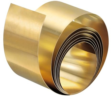 QUARKZMAN Rollo de Lámina de Latón 2000mm x 30mm x 0.3mm para Manualidades | Rollo de Lámina de Latón Tira para Reparaciones Eléctricas, Puesta a Tierra
