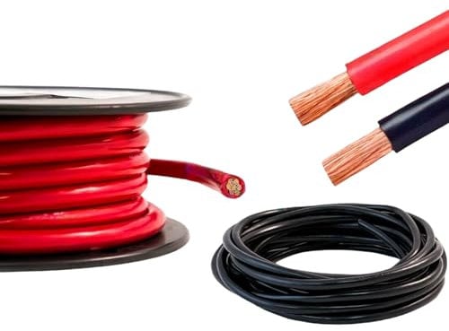 Hi-Flex Battery Welding Cable 10mm² - 95mm² Heavy Duty Automotive Black & Red PVC Starter/Wire/Inverter (Red, 5 Metre, 10mm², 70 Amp)