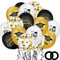 ALEGRE® 2025 Graduation Deko Luftballons Schwarz Gold, 20 Stk Congrats Prüfung Bestanden Deko Helium Ballon, Bachelor Deko Ballons, Abschlussfeier Luftballon Abschluss Deko, Abi 2025 Bachelor Geschenk