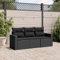 SECOLI Balkon Lounge Balkonmöbel Keiner Sofa Outdoor Gartensofa 3-Sitzer Gartenmöbel-Set Ecksofa Garten Balkonlounge Rattan Polyrattan Lounge Gartenlounge Terrassenmöbel Schwarz 3-tlg-Type-20