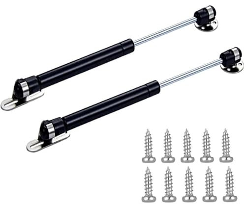6 Length Gas Strut, 20N/4.4 lb Hydraulic Air Prop Lift Support Cabinet Hinge Kitchen Cabinet Door Air Spring Door Impact Cabinet Hinge Black, (2 Sets)