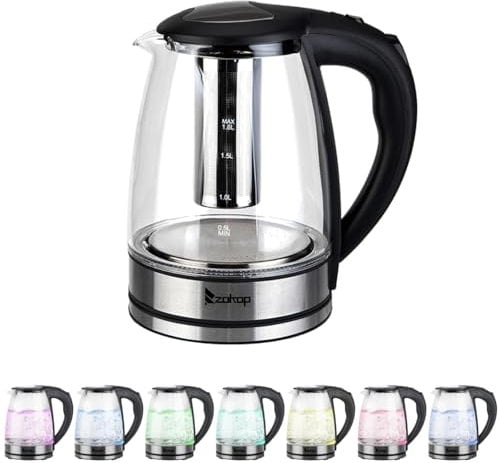 HD-1861-A 220V 2000W 1.8L Electric Glass Kettle UK Plug