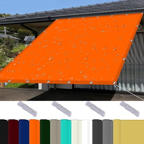 Pare-Soleil Jardin Balcon 4 x 7 m UV Protection avec Oeillets Tissu Polyester Multi Couleur et Taille Bâche Dombrages La Couverture Végétale Serre Pergola, Orange