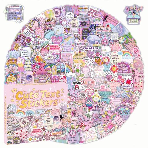 DiiWmme 200 Stück Glitzer Sticker Set Inspirierende Zitate Aufkleber | Motivational Quotes Sticker für Scrapbooking Fotoalbum Laptop Wasserflaschen Fahrrad Handyhülle DIY Deko mit Geschenkbox