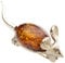 InCollections Damen-Brosche 925/000 Sterlingsilber vergoldet mit Bernstein, Maus, 2013230004880