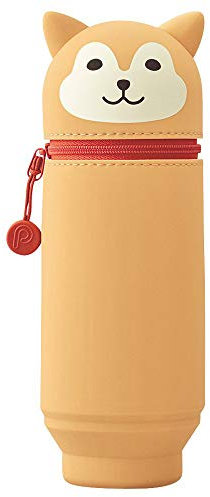 Lihit Lab Smart Fit ACTACT Stationery Stand Pen Case Large Size - Shibainu (Green Tea Set)