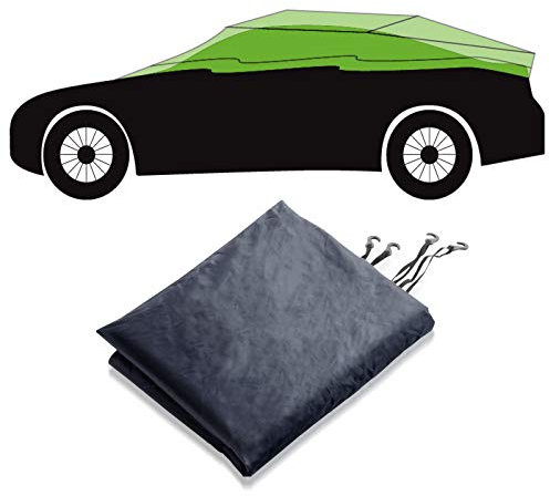 casa pura Autoabdeckung Halbgarage für Winter & Sommer | dunkelblau | passende Größe wählbar (Größe L: 284x122x61cm)