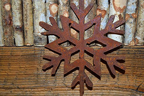 Saremo Schneeflocke auf Stab Metall Edelrost Rost Rostfigur Winterdeko Deko Dekoration Deko-Idee Winterdeko Dekoschneeflocke Rostdeko Gartendeko Geschenk-Idee Geschenk
