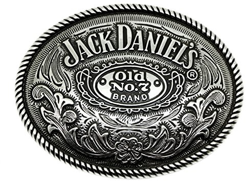 Jack Daniels Gürtelschnalle - Old Nr. 7 Brand - 3D Ovale Westlichen Stil - Authentische Offiziell Lizenziertes Markenprodukt